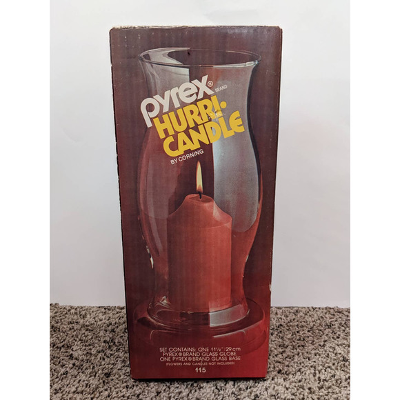 Vintage Pyrex Hurri-Candle Hurricane Candle Holder, Pyrex Candle Holder, 1970's - Picture 5 of 6